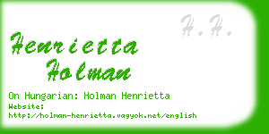 henrietta holman business card